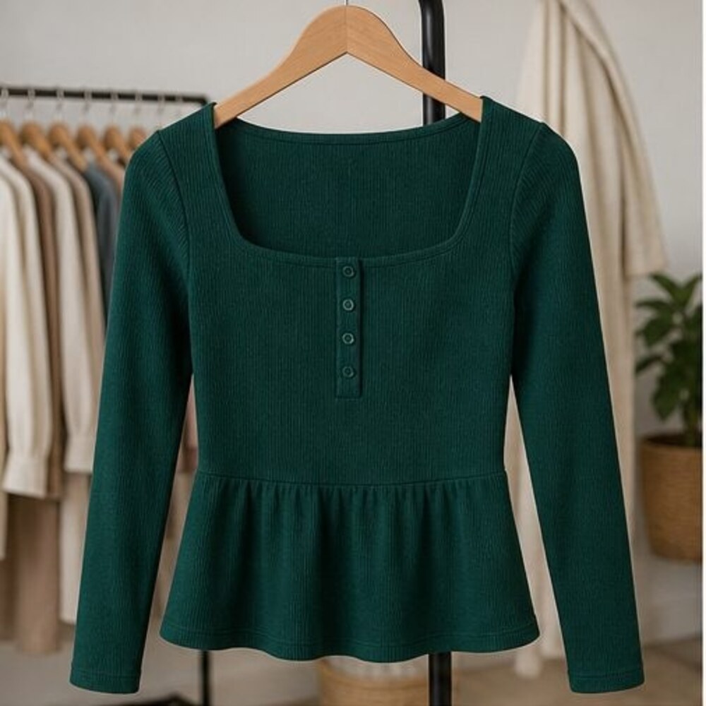 Emerald Lace Trim Top